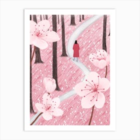 Pink Botanical Girl Art Print