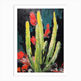 Cactus Painting Moon Cactus 3 Art Print