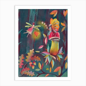 Fairytale Forest Fireflies Art Print