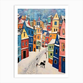 Cat In The Streets Of Harbin   China With Snow 4 Art Print