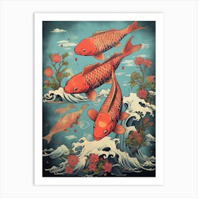 Fish Lanterns Japanese Kitsch 0 Art Print