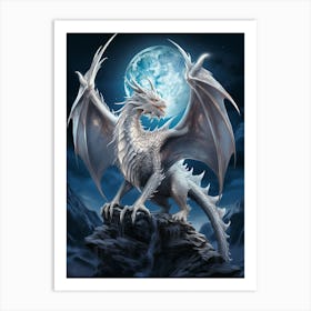 White Dragon Art Print