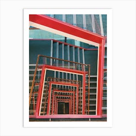 Red Stairs Art Print