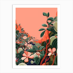 Boho Plant Painting Hoya Carnosa Plant 1 Art Print