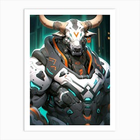 Bull With Horns Art Print