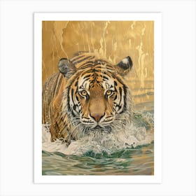 Tiger In The Water 15 Art Print