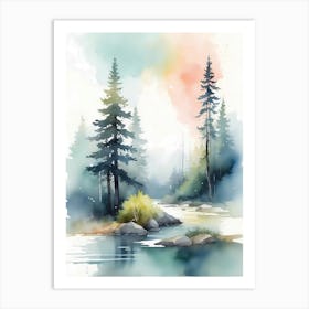 Watercolor Landscape Painting 44 Art Print