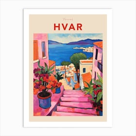 Hvar Croatia 4 Fauvist Travel Poster Art Print