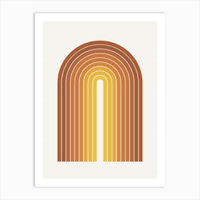 Yellow Boho, Californian, minimal, modern, mid century arch design Art Print