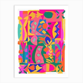 Neon Peru Pattern Art Print