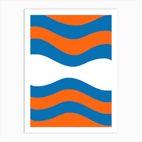Orange And Blue Waves 2 Art Print