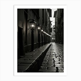 Black And White Street Scene Art Print