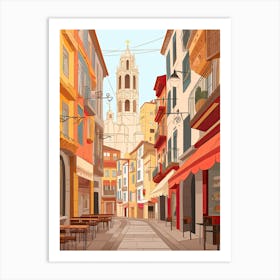 San Sebastian, Spain, Graphic Illustration 1 Art Print