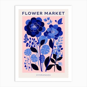 Blue Flower Market Poster Hydrangea 6 Art Print