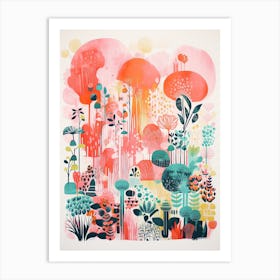 Melbourne Gardens Abstract Riso Style 2 Art Print