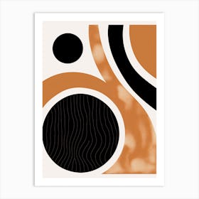 Beige Whirlwinds; Mid Century Spirals Art Print