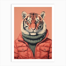 Tiger Illustrations Wearing A Turtleneck 2 Art Print