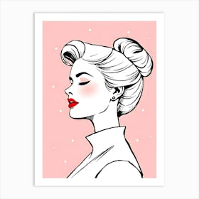 Portrait Of A Woman vintage retro art Art Print