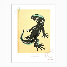 Block Print Lizard 1 Poster Art Print