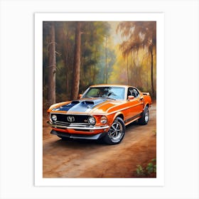 Mustang In The Woods Art Print