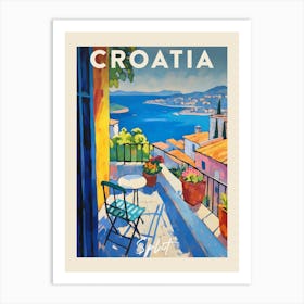 Split Croatia 4 Fauvist Painting Travel Poster Art Print