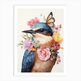 Bird With A Flower Crown Barn Swallow 3 Art Print