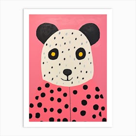 Pink Polka Dot Panda 2 Art Print