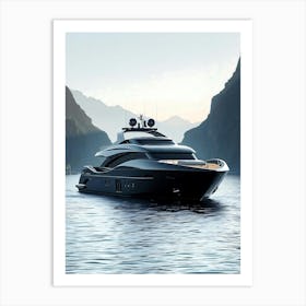 Motor Yacht In The Water Art Print