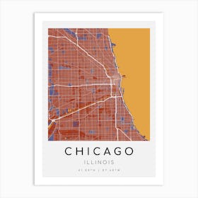 Chicago Map Print - Frida style Art Print