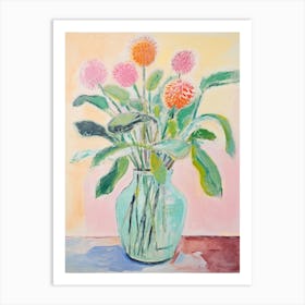 Flower Painting Fauvist Style Globe Amaranth 2 Art Print