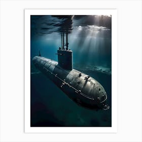 Submarine In The Ocean-Reimagined 26 Art Print