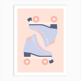 Lavender Retro Roller Skates Art Print