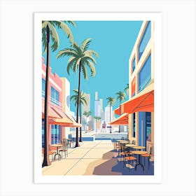 Miami Beach Florida, Usa, Graphic Illustration 3 Art Print