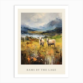 Rams By The Lake In The Highlands Art Print