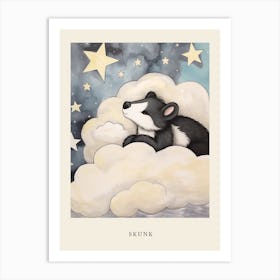 Sleeping Baby Skunk Nursery Poster Art Print
