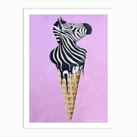 Icecream Zebra Art Print