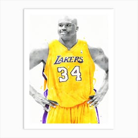 Shaquille O Neal Basketball Los Angeles Lakers Art Print