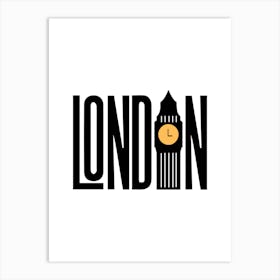 London Clock Tower Art Print