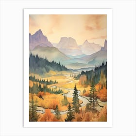 Autumn National Park Painting Yoho National Park British Columbia Canada 1 Art Print