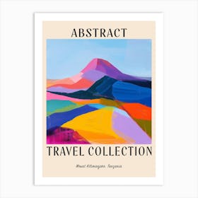 Abstract Travel Collection Poster Mount Kilimanjaro Tanzania 1 Art Print