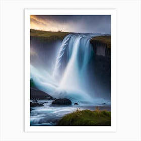 Goðafoss, Iceland Realistic Photograph (1) Art Print