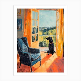 Dog At The Window Art Print