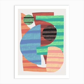 Abstract Stripe Minimal Collage 18 Art Print