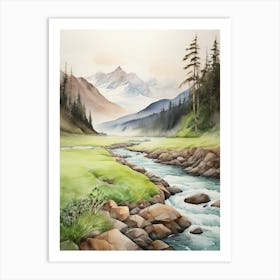 River In The Mountains.6 Art Print