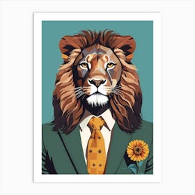 Lion Portrait In A Suit (21) Art Print