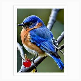 Eastern Bluebird-Reimagined 33 Art Print