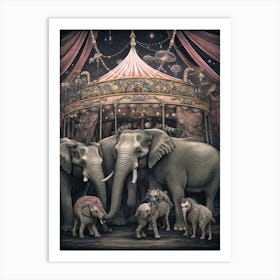 Circus Elephants 1 Art Print