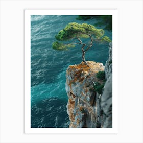 Tree On The Cliff Art Print