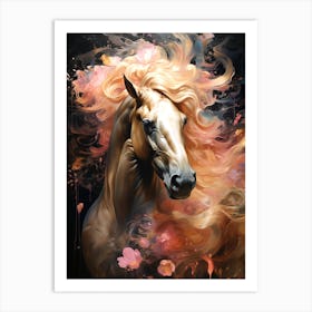 Horse With Flowers 4 Art Print