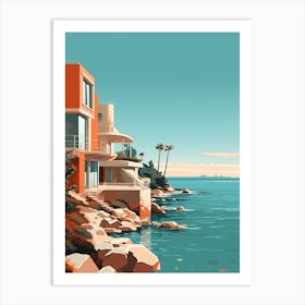 St Kilda Beach Australia Mediterranean Style Illustration 3 Art Print